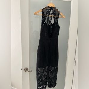 Black lace Alexis midi dress